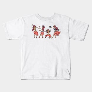 Vintage Skeleton Hula Girls Kids T-Shirt